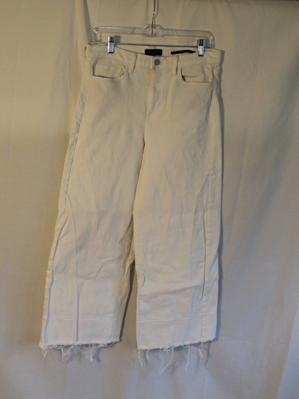 Banana Republic Premium Denim High Rise Wide Leg Crop White Jeans Size 29